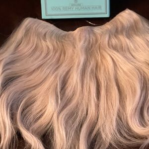 Only wore once with a hat , decided I like my hair a shorter bob .